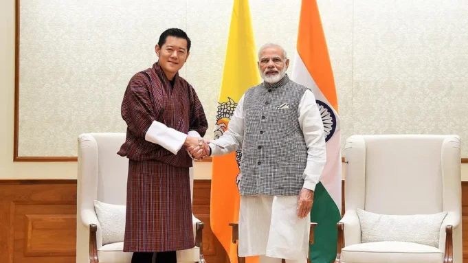 Bhutan's King presents PM Modi with the highest civilian honor in the nation.